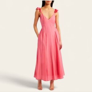 Chelsea 28 Flutter Cap Sleeve Spaghetti Strap Maxi-Dress "Pink Rapture"